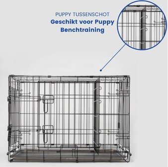 Bench 2 Deurs Zwart XL (92 cm) met tussenschot