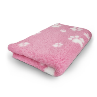 Vetbed Roze + Wit Voetprint - Anti-Slip