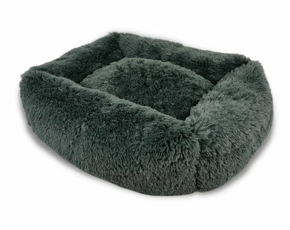 Fluffy Pluche Dierenmand Hondenkussen - Kattenkussen - Lounge Serie - Antraciet - Diverse Maten