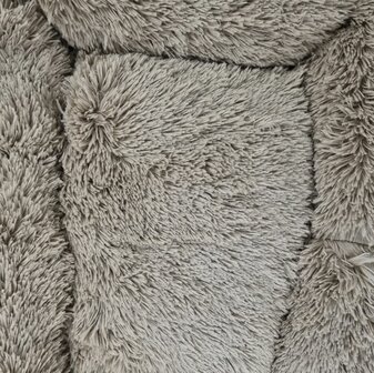 Fluffy Pluche Dierenmand Hondenkussen - Kattenkussen - Lounge Serie - Taupe Kaki