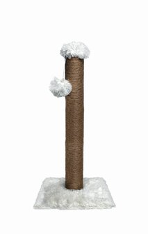 Krabpaal Fluffy Langhaar - Big Pole - Wit