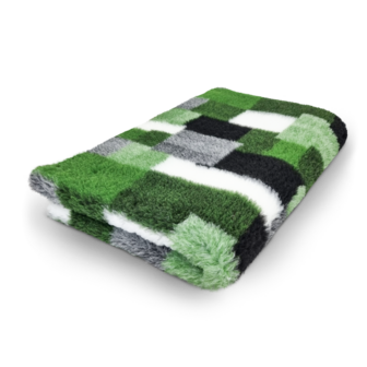 Vetbed Patchwork Groen Zwart Wit - Anti-Slip - Rol van 10 meter