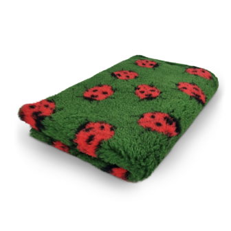 Vetbed Ladybug - Lieveheersbeestjes - Groen - Anti-Slip - 5 Stuks 150x100 cm