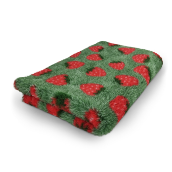 Vetbed Strawberry - Aardbei - Groen - Anti-Slip - 5 Stuks 150x100 cm