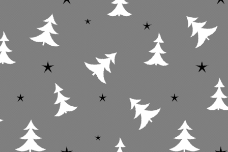 Vetbed Kerst - Christmas - Starry Pine - Gem&ecirc;leerd Grijs - Anti-Slip - 5 Stuks 150x100 cm