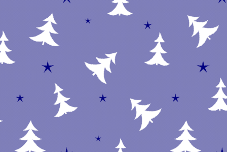 Vetbed Kerst - Christmas - Starry Pine - Gem&ecirc;leerd Blauw - Anti-Slip - Rol van 10 meter