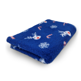 Vetbed Kerst - Christmas - Red-Nosed Reindeer - Blauw - Anti-Slip - Diverse Maten