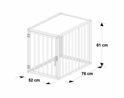 Hondenbench Extreme - Model DK - Maat S - Deur linksdraaiend