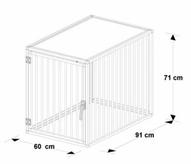 Hondenbench Extreme - Model DK - Maat M - Deur linksdraaiend