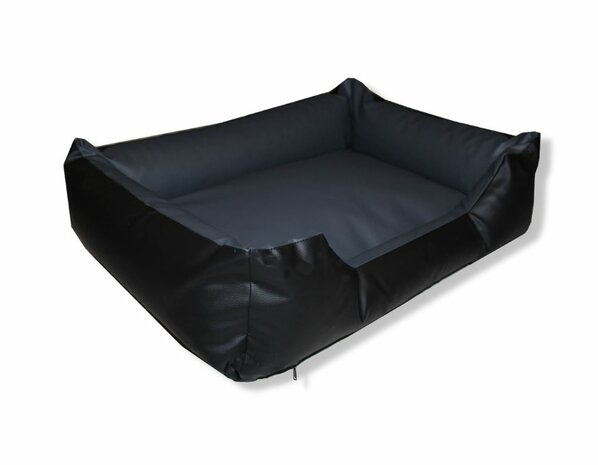 Lounge Sofa - Leatherlook Hondenmand - Zwart & Antraciet - 100 x 80 cm