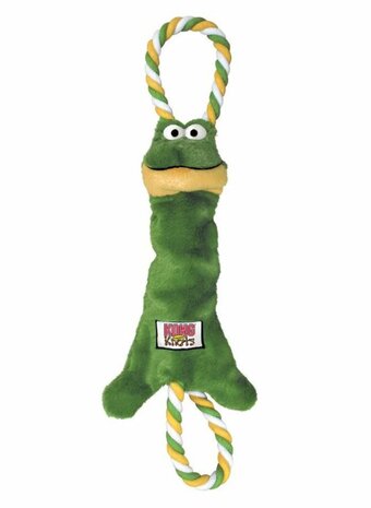 KONG Tugger Knots Frog - Pluche Kikker met squeaker