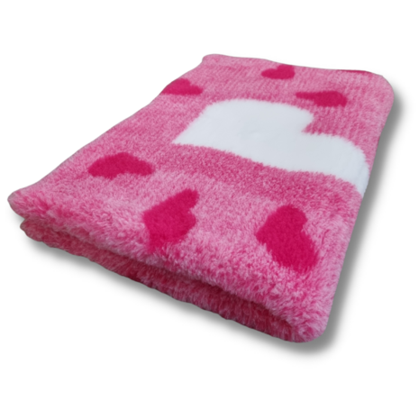 Vetbed Big Heart Roze 3 Kleur - Anti-Slip - 5 Stuks 150x100 cm