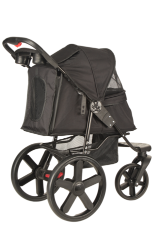 Hondenbuggy Comfort - 3 Wielen - Zwart