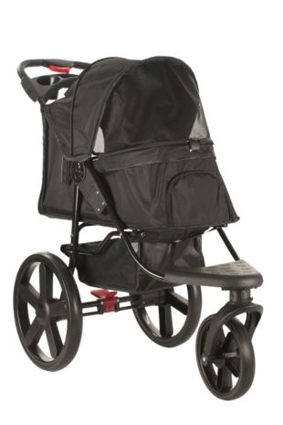 Hondenbuggy Comfort - 3 Wielen - Zwart