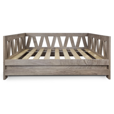 Houten Hondenmand Bali - 95 x 49 x 44 cm - Weathered Grey - Met Kussen