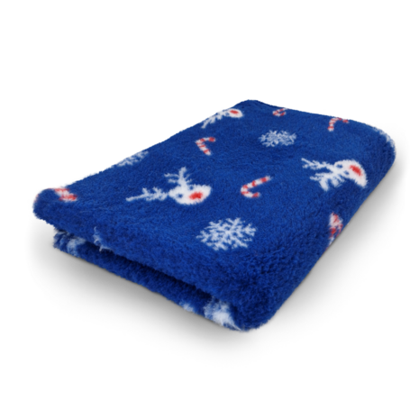 Vetbed Kerst - Christmas - Red-Nosed Reindeer - Blauw - Anti-Slip - 10 Stuks 150x100 cm