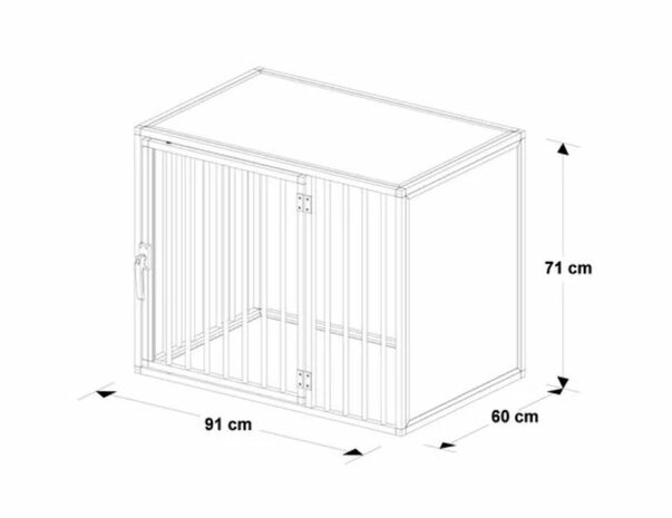 Hondenbench Extreme - Model DL - Maat M - Deur links