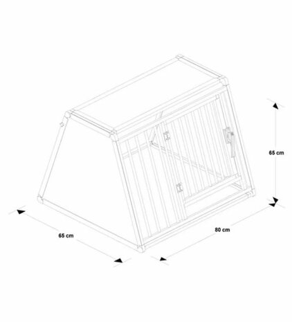 Aluminium Autobench Extreme - M - 65x80x65 cm - Met Drempel