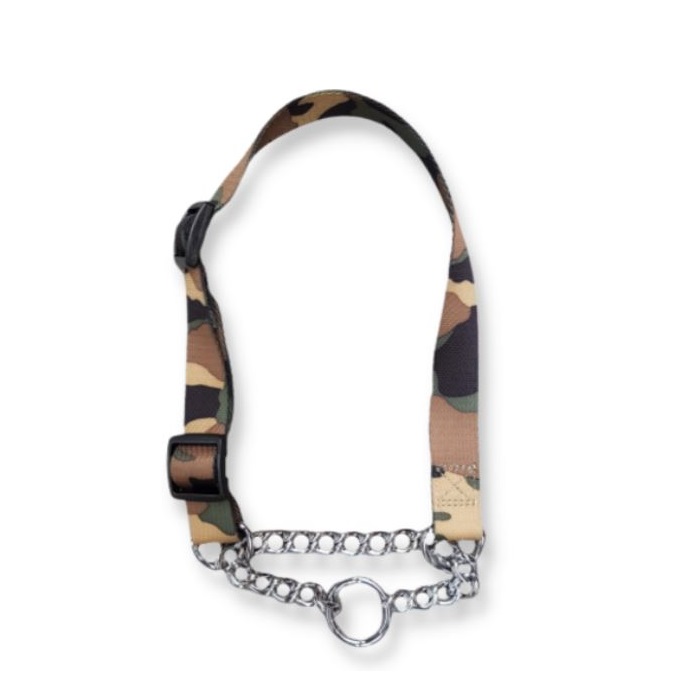 Automatisch Kelder Herformuleren Nylon Halsband - Camouflage - Met Slipketting - Diverse maten