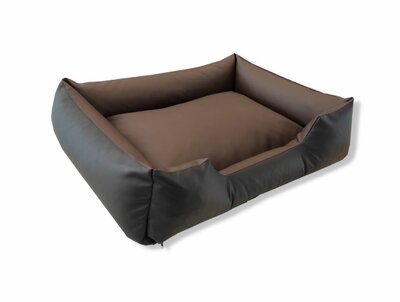 Lounge Sofa - Leatherlook Hondenmand - Zwart & Bruin - 100 x 80 cm