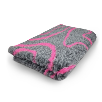 Vetbed Waves Antraciet Fuchsia - Anti-Slip - 5 Stuks 150x100 cm