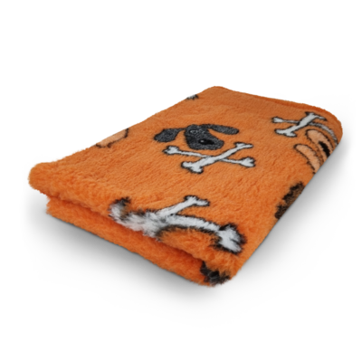 Vetbed Dog Crossbones Orange - Gummi Anti Rütsch - 150x100 cm - 10 Stück