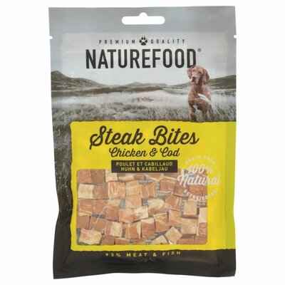 Naturefood Steak Bites - Kip en Kabeljauw - 100% Natuurlijke Hondensnacks